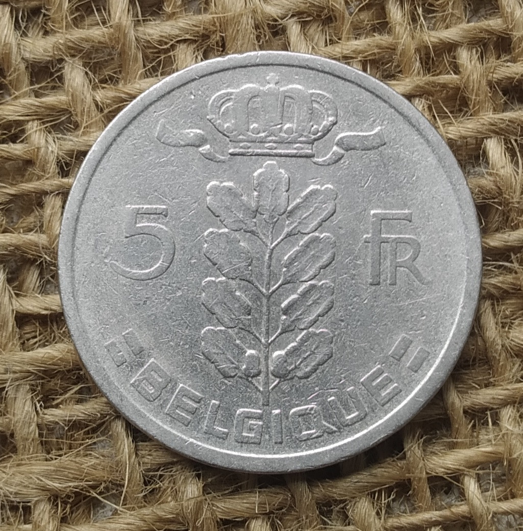 5 франкiв 1950 року. Бельгiя