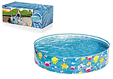 Басейн каркасний круглий дитячий "Підводний світ" (наливний, 122-25 см, об'єм 277 л, ремкомплект) Bestway 55028, фото 3