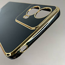 Чохол для Motorola G04 чорний із золотою окантовкою з принтом золотої троянди на телефон моторола г04 w02v, фото 5