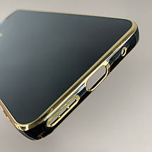 Чохол для Motorola Moto G14 чохол із золотою окантовкою на телефон моторола мото г14 чорний h7y, фото 4