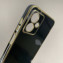Чохол для Motorola Moto G14 чохол із золотою окантовкою на телефон моторола мото г14 чорний h7y, фото 3