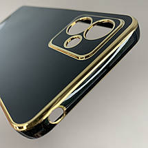 Чохол для Motorola Moto G14 чохол із золотою окантовкою на телефон моторола мото г14 чорний h7y, фото 5