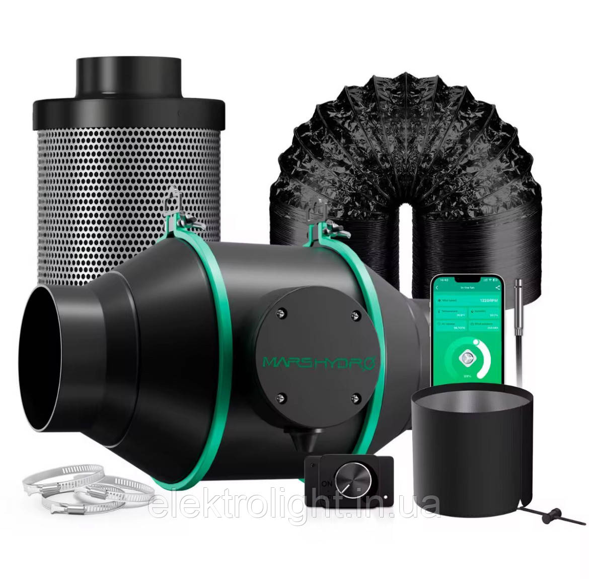 Комплект вентиляції Mars Hydro iFresh Kit Smart Inline Duct Fan 4 Carbon Filter Combo