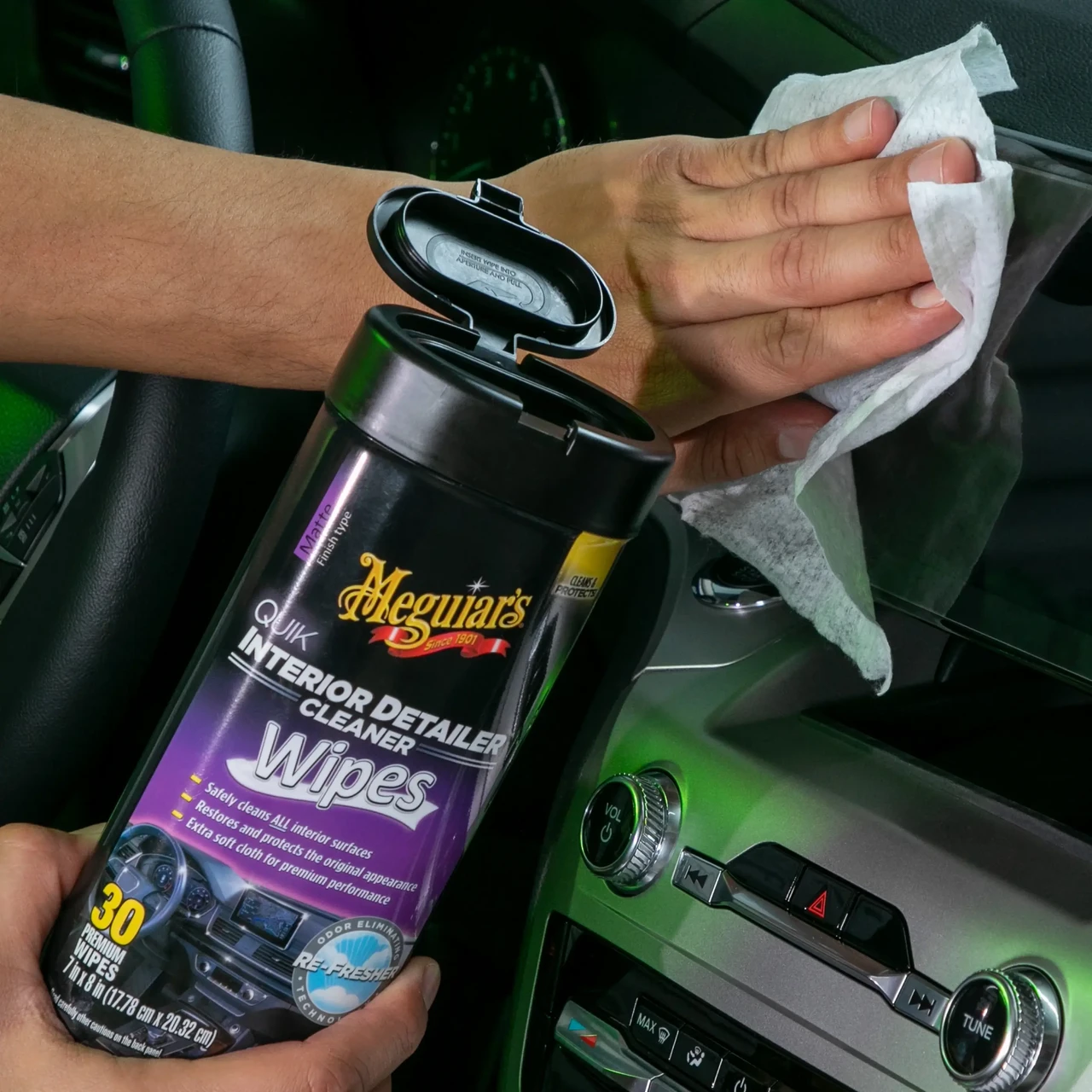 Серветки для швидкого очищення салону Meguiar's Quik Interior Detailer Cleaner 18 х 23 см, 25 шт.