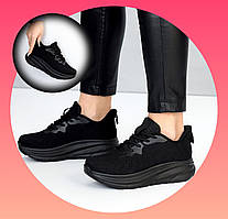 Кросівки жіночі спортивні текстильні чорні літні для жінок з чорною підошвою Viki