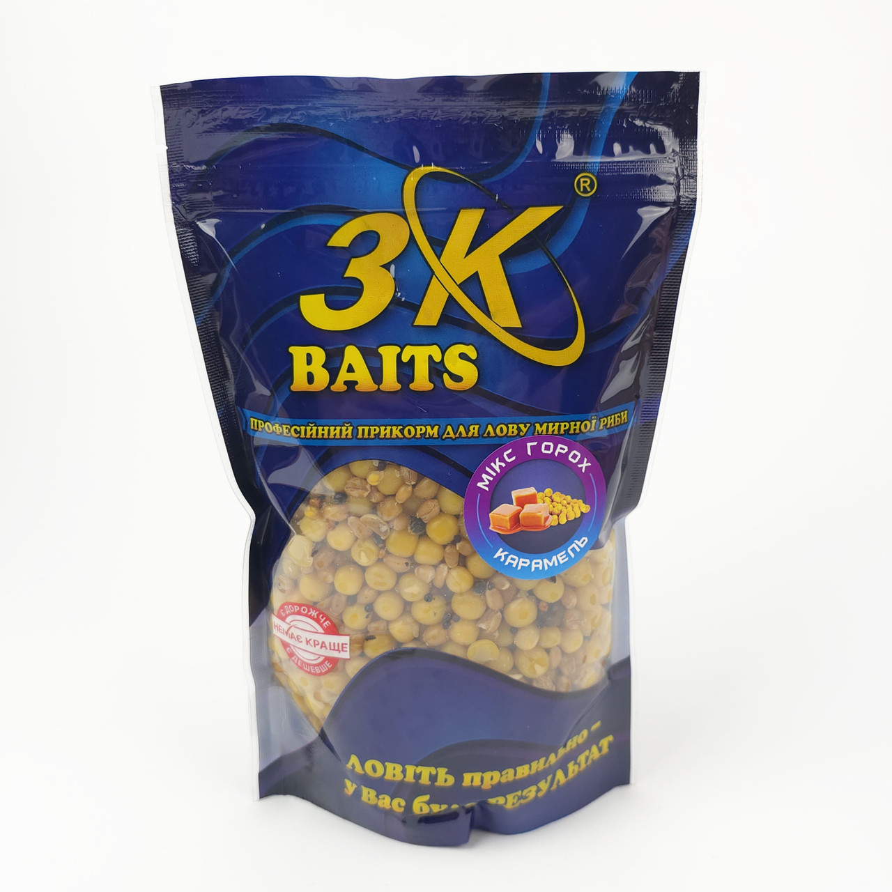 Зерновий мікс для коропа 3K Baits Горох 500г (карамель) зернова суміш на рибалку, фото 1