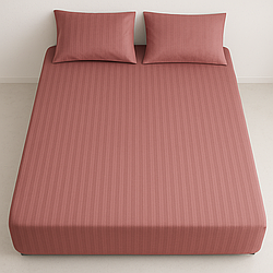 Простирадло на гумці двоспальне 180х200+25 і дві наволочки 50х70 зі страйп-сатину
