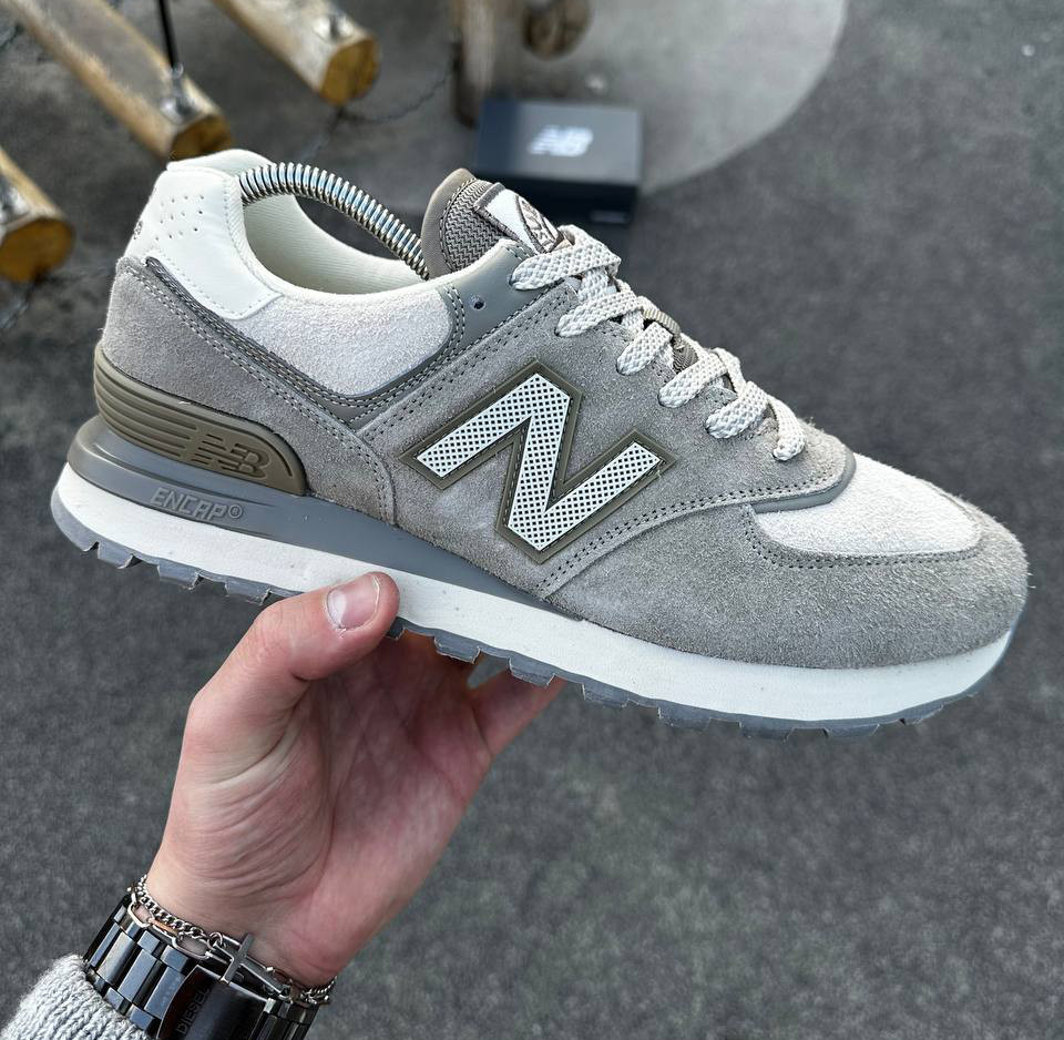 Кросівки чоловічі New Balance 574 x Stone Island із фірмовою коробкою, світло-сірі. Розмір 40-44,5
