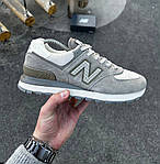 Кросівки чоловічі New Balance 574 x Stone Island із фірмовою коробкою, світло-сірі. Розмір 40-44,5, фото 4
