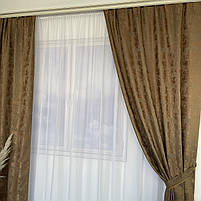 Коричневі однотонні штори мармур готові ALBO (SH-M23-10), фото 4