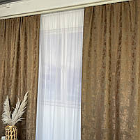 Коричневі однотонні штори мармур готові ALBO (SH-M23-10), фото 7