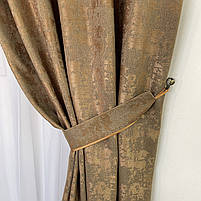 Коричневі однотонні штори мармур готові ALBO (SH-M23-10), фото 6