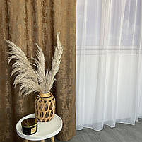 Коричневі однотонні штори мармур готові ALBO (SH-M23-10), фото 3