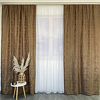 Коричневі однотонні штори мармур готові ALBO (SH-M23-10), фото 8