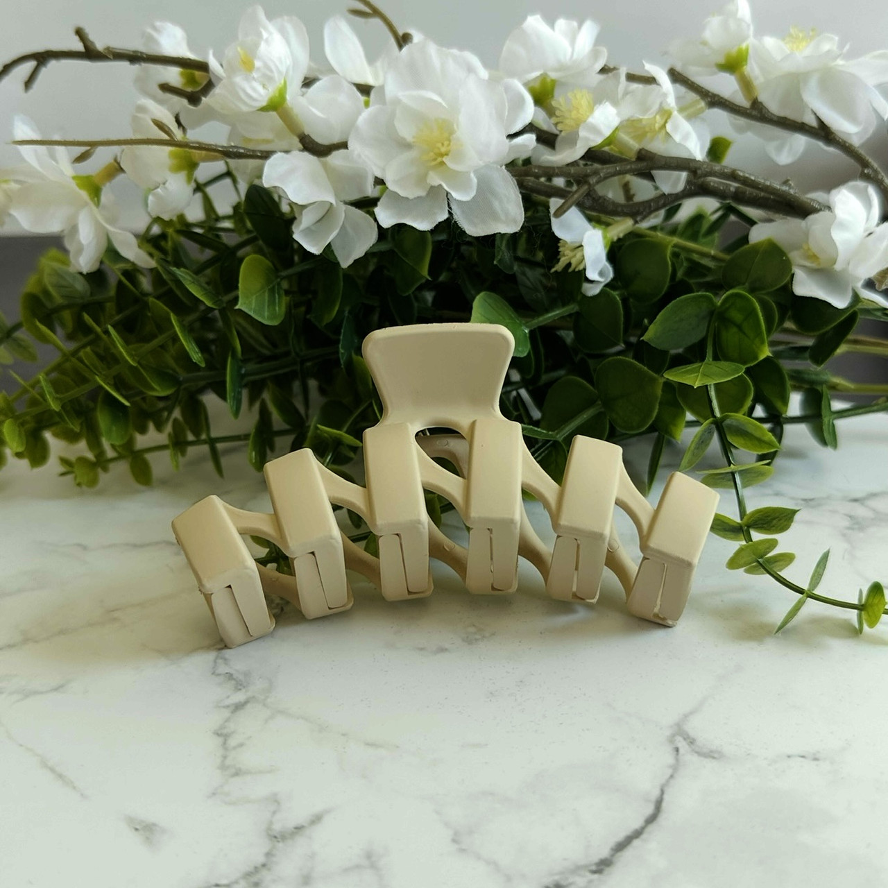 Крабик для волосся Гребінець світло-бежевий, фото 1