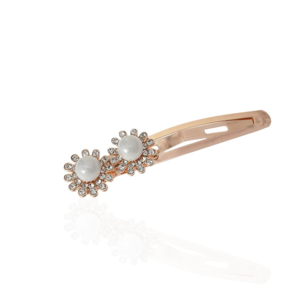 Шпилька-хлопавка для волосся зі стразами 7 см (13915) варіант 03, фото 1