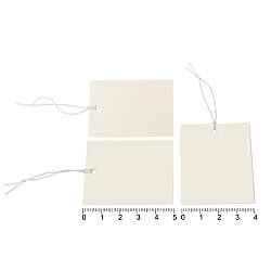 Цінники бирки картонні на гумці 1000 шт. білі (13952)