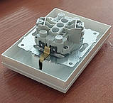 Розетка електрична подвійна із заземленням біла GRANO OVIVO прихованого монтажу врізна, фото 7