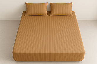 Простирадло на гумці двоспальне 180х200+25 і дві наволочки 50х70 зі страйп-сатину
