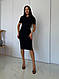 Стильна базова модна літня приталена жіноча сукня поло, що облягає, з розрізом міді мустанг Туреччина, фото 4