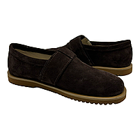 Туфлі жіночі анатомічні з натуральної замшевої шкіри коричневого кольору на липучках “Style Shoes”, фото 3