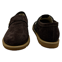 Туфлі жіночі анатомічні з натуральної замшевої шкіри коричневого кольору на липучках “Style Shoes”, фото 4