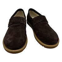 Туфлі жіночі анатомічні з натуральної замшевої шкіри коричневого кольору на липучках “Style Shoes”, фото 2