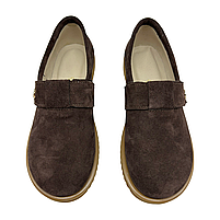 Туфлі жіночі анатомічні з натуральної замшевої шкіри коричневого кольору на липучках “Style Shoes”, фото 5