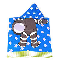 Детское пляжное полотенце пончо 60х120 см с капюшоном (27124)