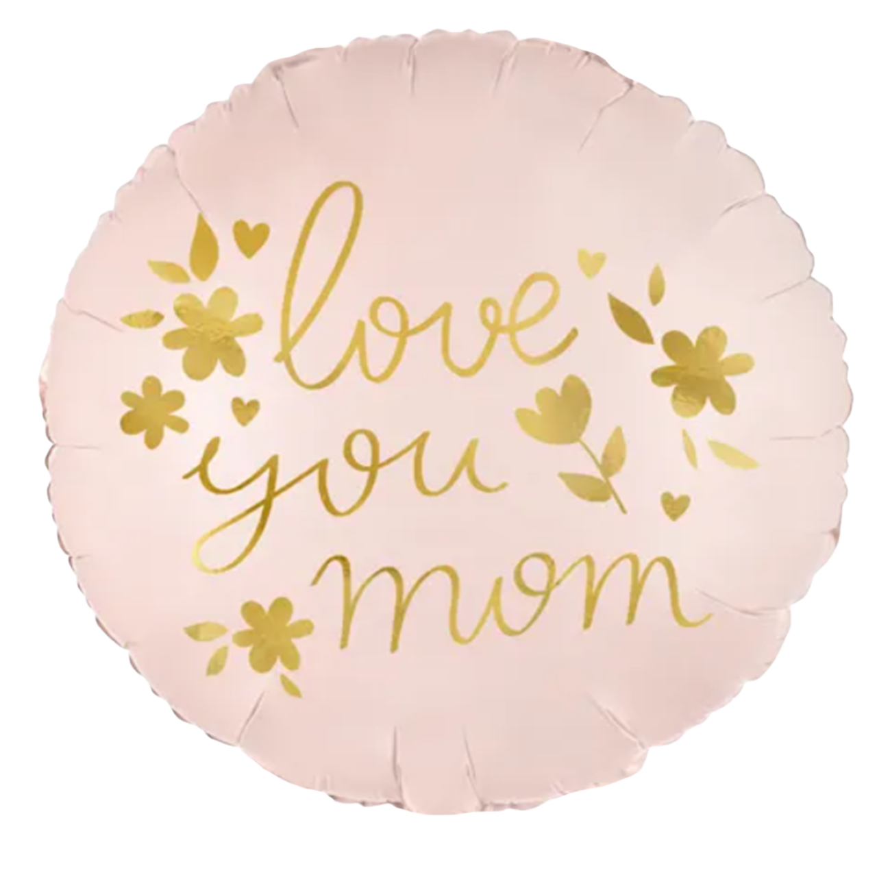 ПД010 PARTY DECO-ПД Коло 14" Золотий напис на пудровому - Love you mom (УП)