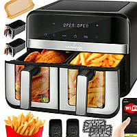 Аерофритюрниця двокамерна Lehman Taste на 9 л, Мультипіч із віконцем для перевірки готовності та WiFi керування JGR