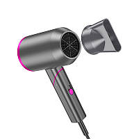 Фен дорожній із функцією гарячого та холодного повітря Hoco HP13 Plus Hot and cold air hair dryer Gray Rose