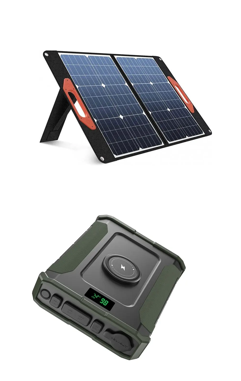 Повербанк ETUPOWER GP25 60000mah PD60W з сонячною панеллю 60Вт, повербанк для ноутбуків, Starlink mini