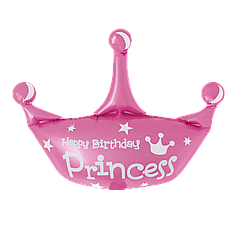 Фігура КИТАЙ-КТ602 Корона Happy Birthday Princess рожева (УП)