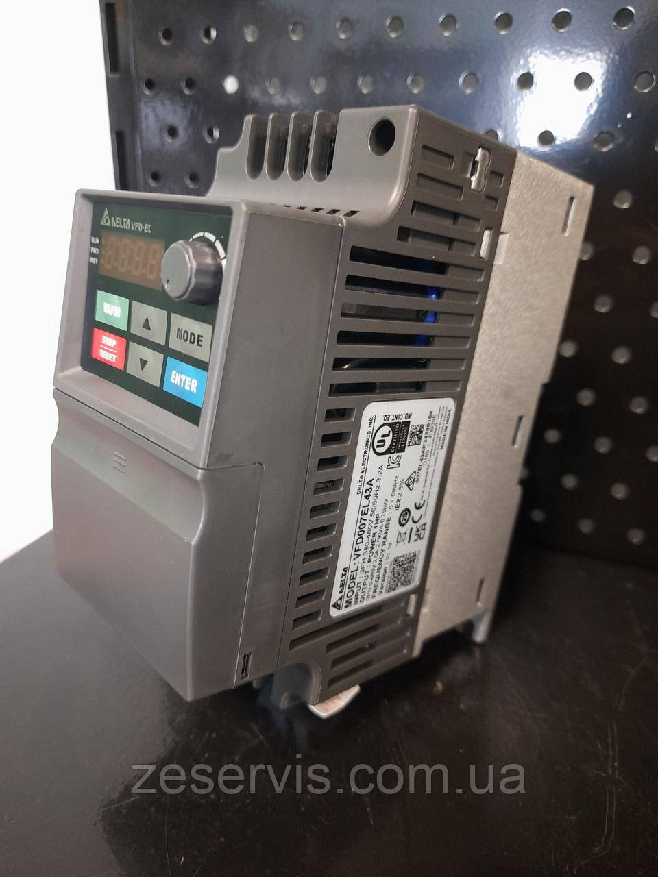 Перетворювач частоти 	VFD015EL21A, 1,5 кВт, 230 В, 1ф., Delta