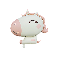 Фігура КИТАЙ-КТ517 Єдиноріг сатин білий з рожевою гривою (УП)