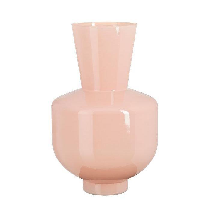 Ваза зі скла в ніжно пудровому кольорі фігурної форми Edelman, фото 1