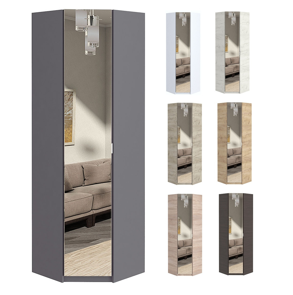 Шафа кутова з дзеркалом Тетріс (Майстер Форм), фото 1