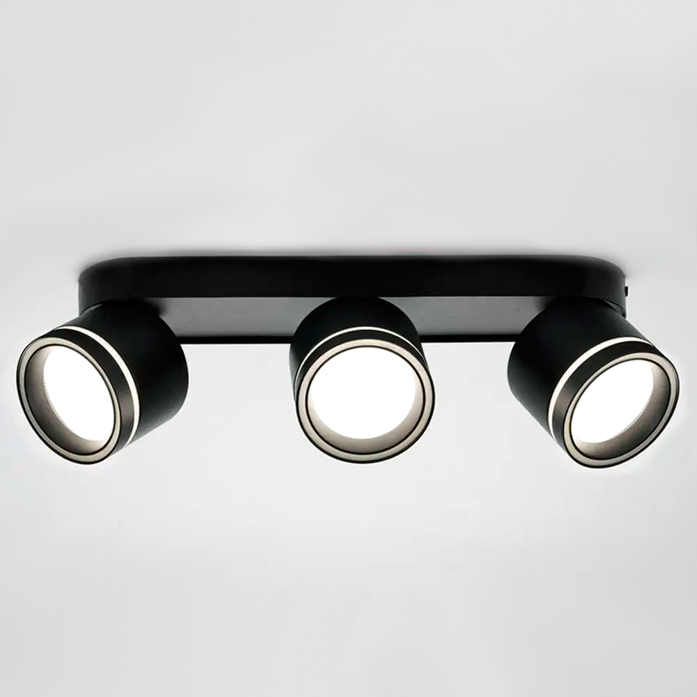 Накладний світильник Ardero ML418-3 чорний 220V поворотний (під 3 змінні LED лампи GX53) 345х82x93мм, фото 1