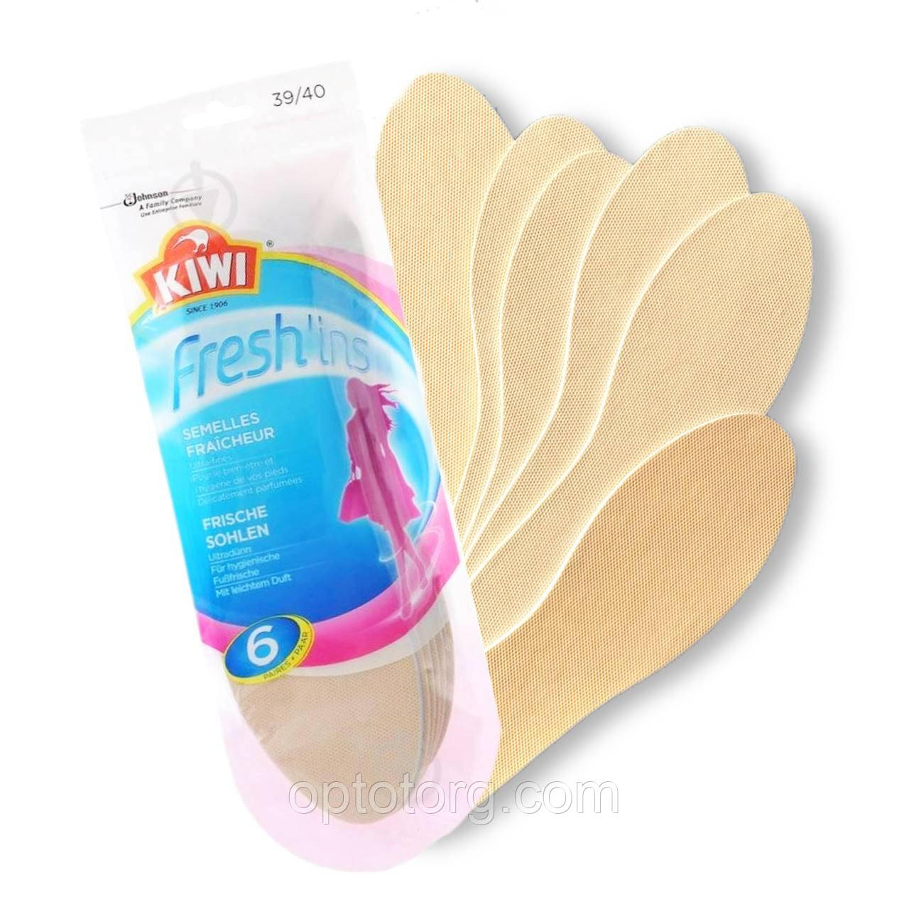 Устілки KIWI Ківі fresh'ins ультратонкі жіночі 6 пар/пач 39-40 р., фото 1