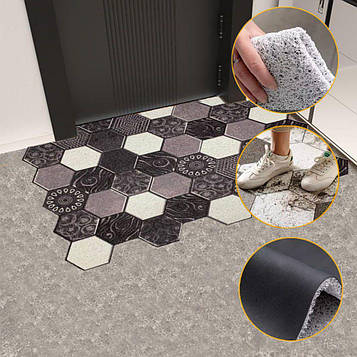 Килимок ПВХ придверний в коридор брудозахисний соти d34