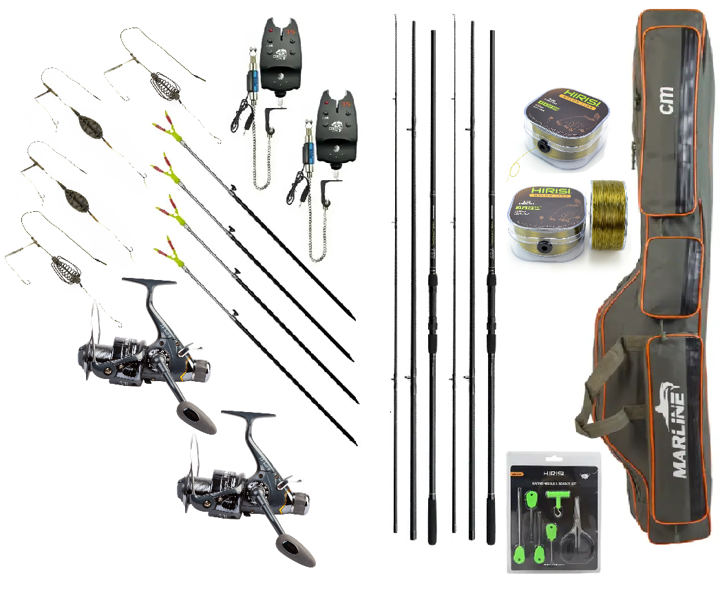 Карповий набір "Повний Комплект для Карпа" Flagman MAGNUM BLACK CARP 3.30 м на 2 вудлища