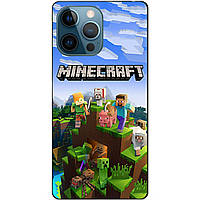 Силіконовий чохол бампер для Iphone 14 Pro з малюнком Minecraft Майнкрафт