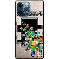 Силіконовий чохол бампер для Iphone 14 Pro з картинкою Minecraft Майнкрафт
