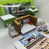 Магнітний конструктор Minecraft Сніговий будиночок 128шт + 4 фігурки Майнкрафт Дитячий конструктор на магнітах, фото 3
