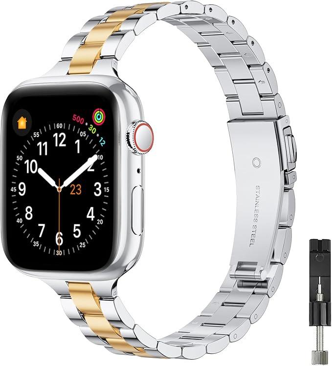 Тонкий ремінець сумісний з Apple Watch 42, 44, 45mm (Series 10) з високоякісної нержавіючої сталі