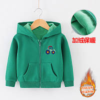 Худи для мальчиков на флисе. Европейский стиль.на молнией.два накладных карманах.капюшон