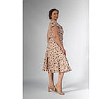 Плаття Nita бавовна віскоза принт міді 52 бежева, фото 3