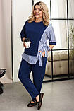 Костюм трикотажний прогулянковий з сорочковими вставками дроп 9096, фото 6