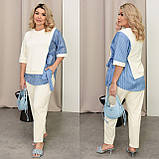 Костюм трикотажний прогулянковий з сорочковими вставками дроп 9096, фото 2